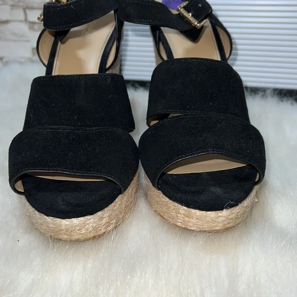 Michael Michael Kors Suede Wedge Platform Sandals.